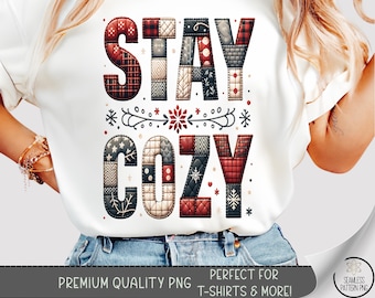 Cozy Season T-Shirt, Christmas Sublimation Design, Quilt Patchwork, Digital Download, A643