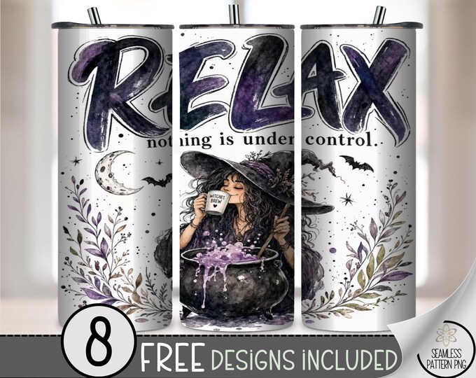 Witch 20 oz Tumbler Wrap, Sassy Sublimation Design for Straight Tumblers, Funny Halloween PNG Files, Digital Download, B10432