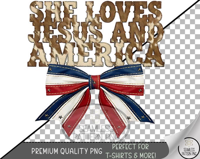 She Loves Jesus And America, Patriotic Shirt For 4th Of July, Christian-Inspired Design, Digital Download, B956