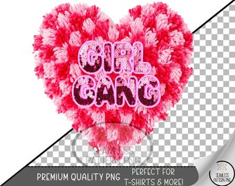 Friendship Gang UV DTF PNG, Girl Best Friend Design, Girl Gang Sublimation, Pink Heart, A788