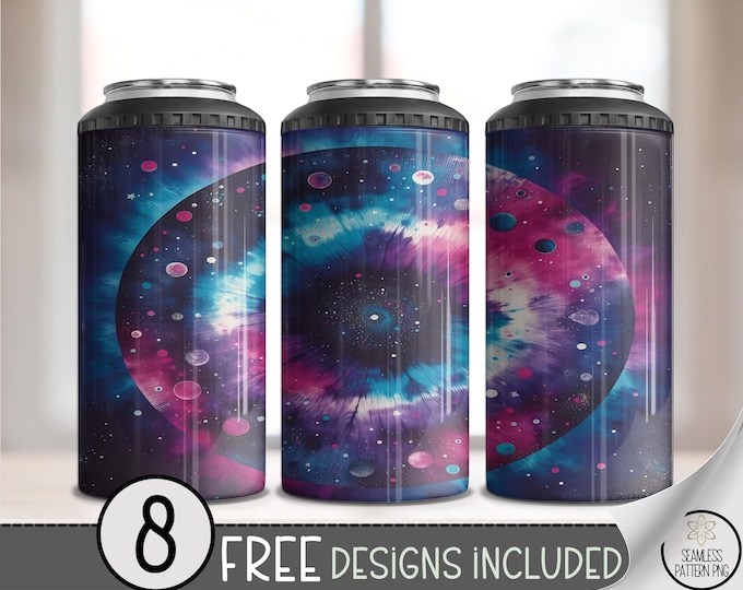 Dark Tie-Dye 4-in-1 Tumbler Wrap PNG, Digital Download, Cosmic Sublimation, Galactic Style, A645