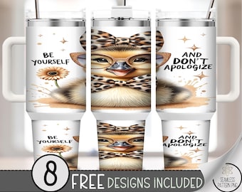 Sassy 40 oz tumbler wrap: Cute Duck Sublimation Design, Empowering PNG Files, Modern 40oz Tumbler Design, A485