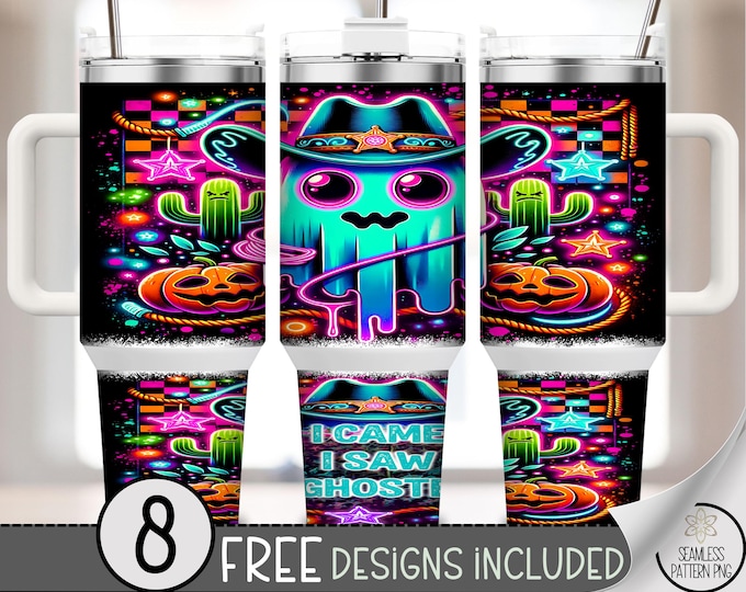 Halloween Cowboy Ghost 40 oz Tumbler Wrap, Spooky Western Sublimation Design, Digital Download, B10329