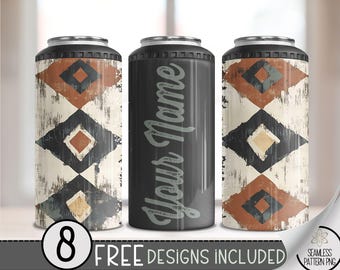 Western 16 Oz 4-In-1 Cooler Sublimation, Add Your Text Faded Southwestern 4In1 Can Cooler Wrap, Aztec 4 In 1 Can Cooler File PNG, 16OZ File