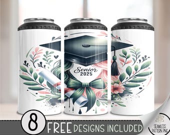 Class of 2025 4 in 1 Can Cooler Wrap, Senior 4in1 Tumbler PNG, Graduation 16 Oz Can Cooler Sublimation Design, Diploma Hard Can Design, A130