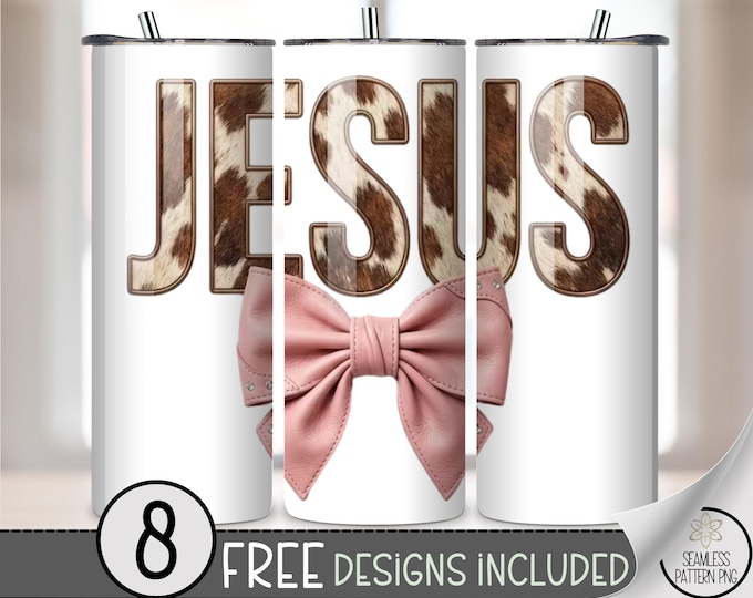 Jesus 20 oz Tumbler Wrap, Rustic Sublimation Design for Straight Tumblers, Farmhouse PNG Files, Country Faith Tumbler PNG, B10028