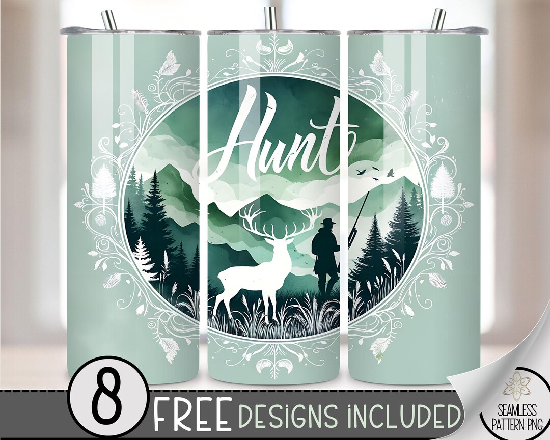 Deer Hunting Tumbler Wrap, Hunting 20oz Skinny Tumbler Sublimation ...