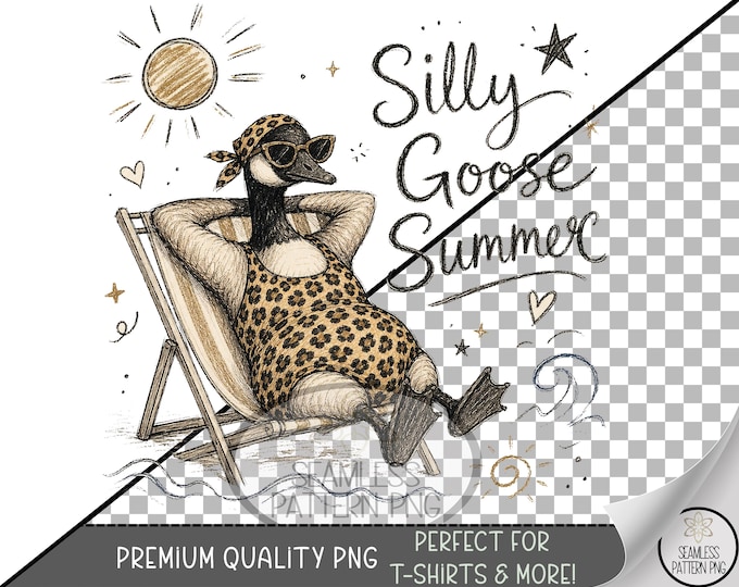 Goose Sublimation Design, Funny Summer UV DTF Graphic, Silly Clip Art, Digital Download, B10223