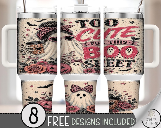 Halloween Ghost 40 oz Tumbler Wrap, Cute Spooky Sublimation Design, Digital Download, B10343
