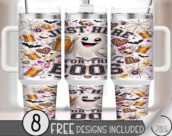 Halloween Ghost 40 oz Tumbler Wrap, Smiling Ghost PNG Files, Funny Sublimation Design, B10281