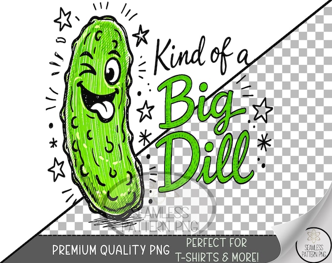 Pickle Sublimation Design, Happy Dill UV DTF Graphic, Veggie Clip Art, Digital Download, B10187