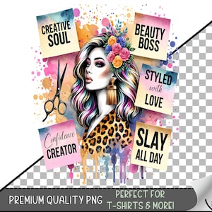 Hairdresser T-Shirt PNG, Motivational Design, Hairstylist Digital File for Sublimation, Beautician PNG, Unique Cosmetology Design, A197
