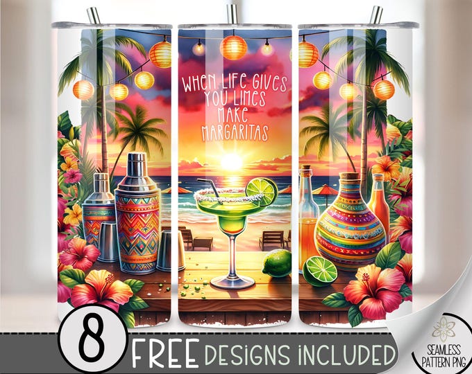 Margaritas 20 oz Straight Tumbler Wrap Sublimation PNG, Funny Adult Skinny Tumbler Design Files, Margs Tumbler PNG For Summer Parties, A105
