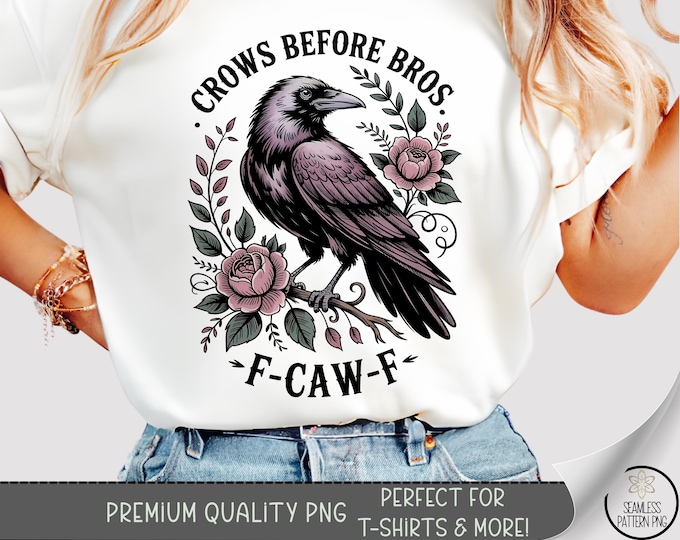 F-Caw-F Shirt, Funny Sassy Raven Rooster Shirt, Gothic Bird Art, Funny Crow File, Black Crow Moonlit Raven PNG, Digital Download, B947