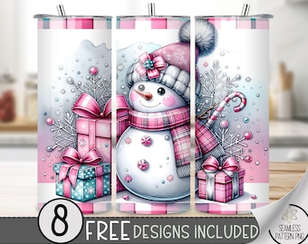 Snowman Tumbler Wrap, Xmas 20 Oz Skinny Tumbler Sublimation Design, Winter Png Tumbler Wrap,Merry Christmas File,Cute Christmas Tumbler PNG