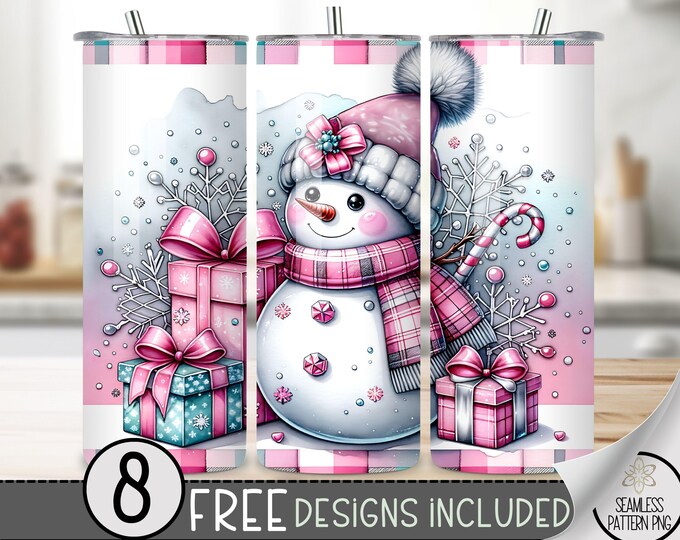 Snowman Tumbler Wrap, Xmas 20 Oz Skinny Tumbler Sublimation Design, Winter Png Tumbler Wrap,Merry Christmas File,Cute Christmas Tumbler PNG