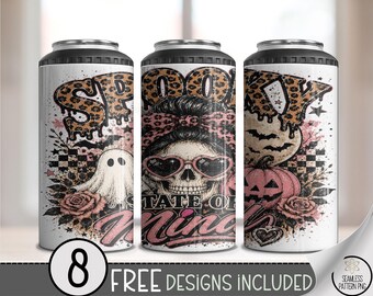Halloween Spooky State of Mind 4in1 Can Cooler Wrap Sublimation Design, Digital Download, B10505