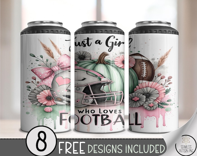 Football Floral Can Cooler Wrap 4in1, Sports Lover Printable Wrap, Fall Football  Floral Sublimation Design, Sports Wrap PNG, A439