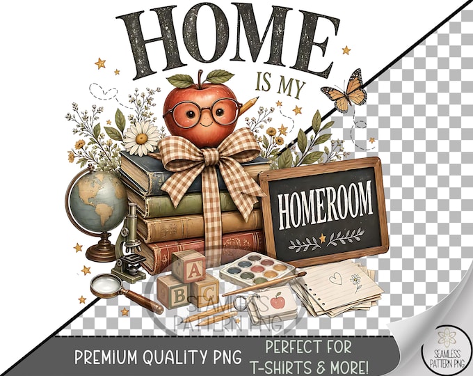 Back to School Sublimation Design, Teacher Homeroom UV DTF Graphic, Classroom Clip Art, Digital Download, B10515