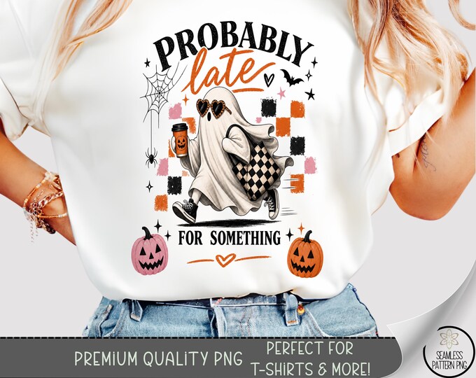 Halloween Ghost T-shirt PNG, Spooky Cute Sublimation Design, Digital Download, B10496