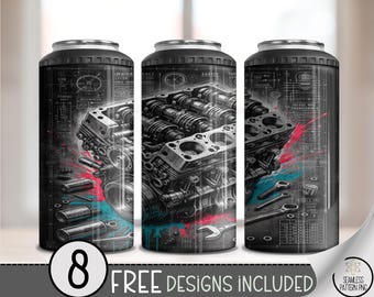 20 oz Engine Tumbler Wrap PNG, Mechanic Sublimation Design for Men, Garage Tools Car Motor Wrap, Grunge Workshop Father's Day Wrap, A284