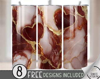 Stone Heart Tumbler Wrap, Marble 20oz Skinny Tumbler Sublimation Design, Valentine's Day Tumbler Wrap File PNG, Vday Seamless File Love PNG