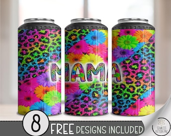 Mother's Day 4in1 Can Cooler Wrap, MAMA Sublimation Design, Retro Pop 16 oz 4-in-1 File, B10166