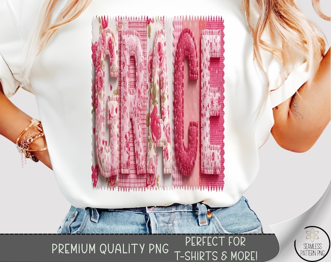 Valentines Grace PNG, Romantic Shabby Chic T-Shirt Sublimation Design For Feminine Vintage Digital Download, B792