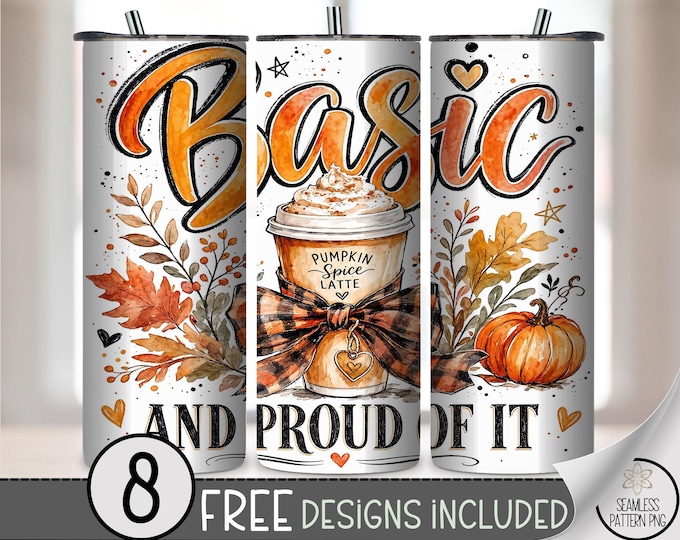 Autumn Pumpkin Spice 20 oz Tumbler Wrap, Cozy Fall Sublimation Design, Cute Coffee PNG, Digital Download, B10464