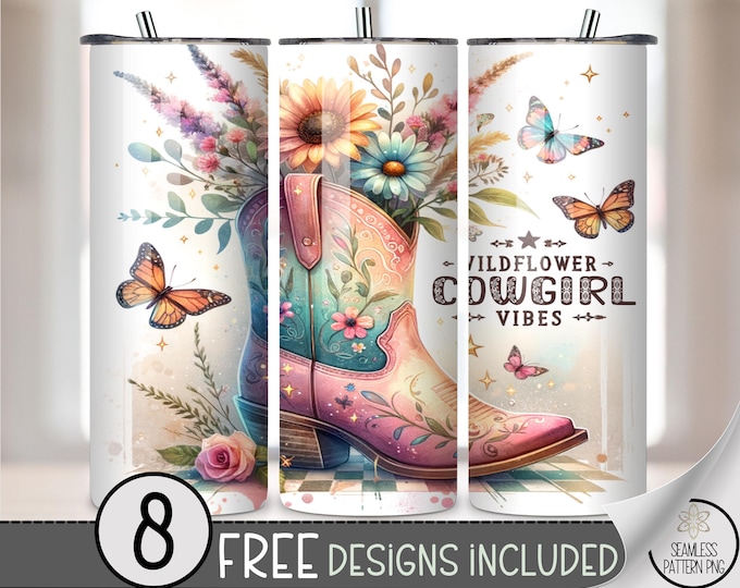 Cowboy Boots 20oz Tumbler Wrap, Cowgirl Shoes png, Howdy Hos png, Western Mom png, Rodeo png, Horse Lover Tumbler png,  B600