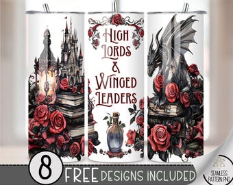 Book Dragon Tumbler Wrap, Fantasy Art 20 oz Skinny Sublimation Design, Magical Digital Mythical Instant Digital Download for Cup Lovers, A85