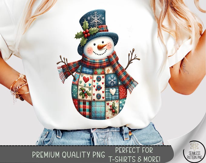 Snowman PNG, Let It Snow T-Shirt Design, Cute Winter Sublimation, Christmas Snowflakes, Digital Download, B690