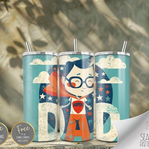 Super Dad Tumbler Wrap sublimatie PNG, 20 oz recht Vaderdag Tumbler Design, jaren 90 grunge sublimatie mager ontwerp direct downloaden