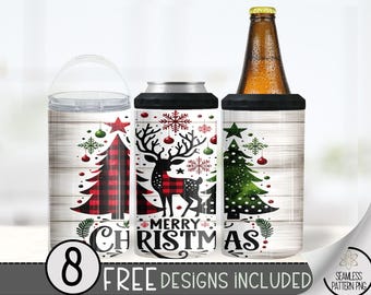 Christmas Deer 4in1 Can Cooler Wrap,Winter Sublimation Design,Xmas 16 Oz Slim,Merry Christmas 4 in 1 Tumbler Png,Christmas 16 Oz Can Cooler