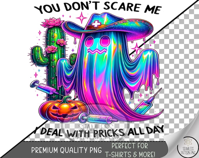 Halloween Sublimation Design, Ghost Cowboy UV DTF Graphic, Spooky Clip Art, Digital Download, B10324