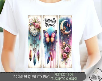 Butterfly Dreamcatcher T-Shirt Design, Celestial PNG, Boho Sweatshirt PNG, Butterfly Dream Inspirational Sublimation Designs for Shirts, A94