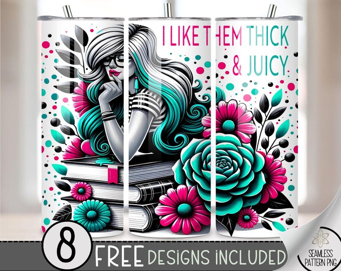 Book Lover Tumbler Wrap, Bookish 20oz Skinny Tumbler Sublimation Design, Book Tumbler Wrap File, Librarian Tumbler Wrap, Romantasy Reader