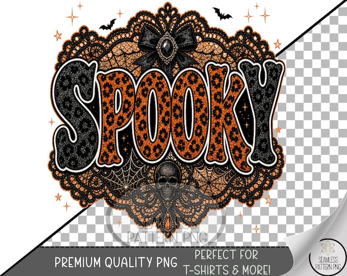 Halloween Sublimation Design, Spooky UV DTF Graphic, Holiday Clip Art, Digital Download, B10224