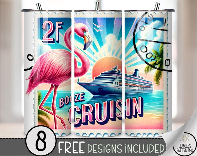 Summer Cruisin 20 oz Tumbler Wrap PNG, Tropical Beach Vibe, Sublimation Digital Download, A615
