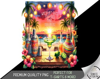 Margaritas T-Shirt PNG, Cute Summer Sunset Tee, Graphic Tee Design, Fun Summer Graphic Tshirt PNG, Sublimation Designs for Shirts, A105