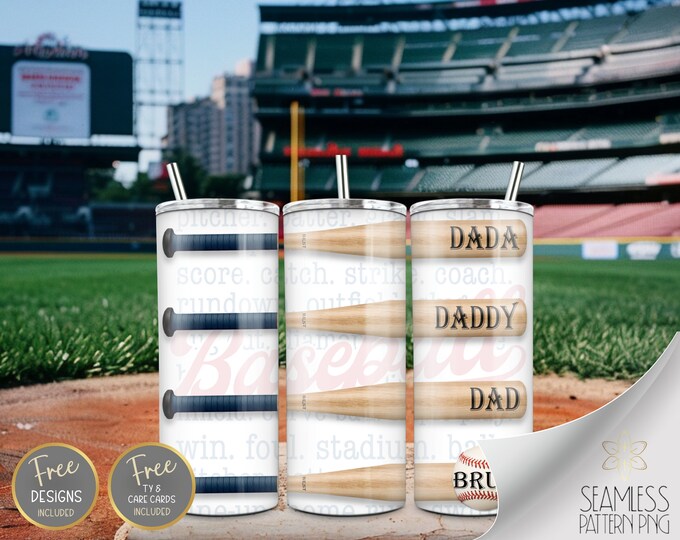 Best Dada Daddy Dad Bruh Tumbler Wrap Sublimation PNG, 20 oz Straight Baseball Tumbler Design, Fathers Day Ball Wrap Design Instant Download