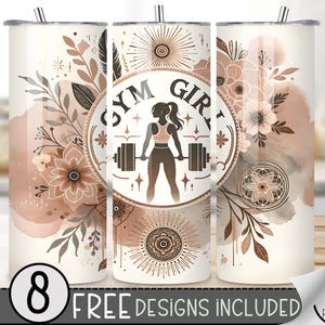 Fitness Tumbler Wrap Design, Gym Girl PNG File, Digital Gym Life Fitness Fashion Girl 20Oz Tumbler Wrap,20Oz Gym Motivational Tumbler Wrap