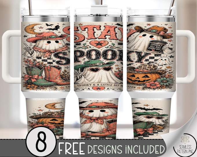 Halloween 40 oz Tumbler Wrap, Stay Spooky Western Sublimation Design, Digital Download, B10337