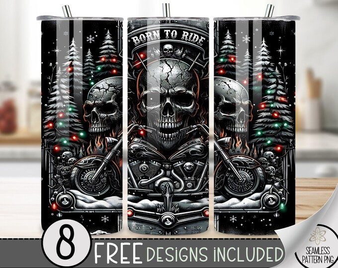 Motorcycle Tumbler Wrap, Seamless Motorcycle Wrap Tumbler, 20oz American Tumbler Wrap,Christmas Tumbler Wrap, Motorcycle Sublimation Tumbler