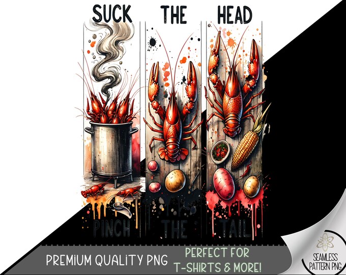 Crawfish Boil Season Seasoning PNG Design Transparent Crawdad Preppy Pinch Peel Eat Repeat Sack Suck The Head Tail Sublimation Design, A155