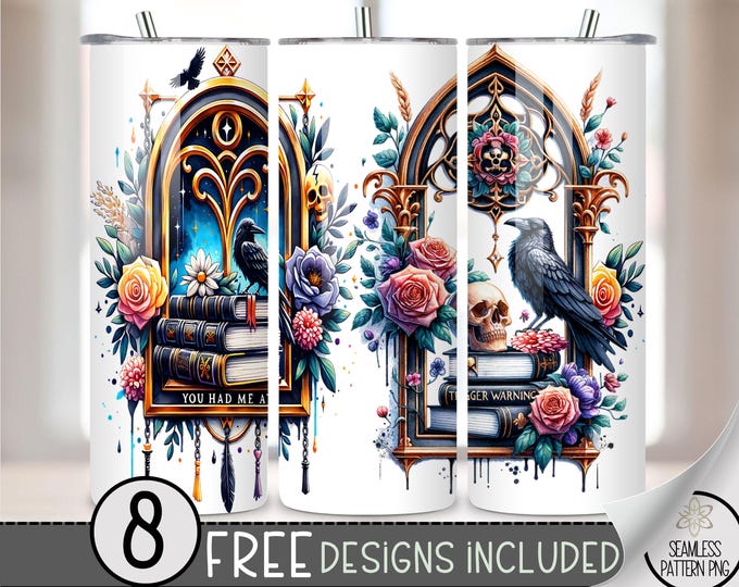 You Had Me At Trigger Warning Tumbler Wrap,Bad Book Club 20oz Skinny Tumbler Sublimation Design,Romantasy Bookish Tumbler Wrap File PNG, A30