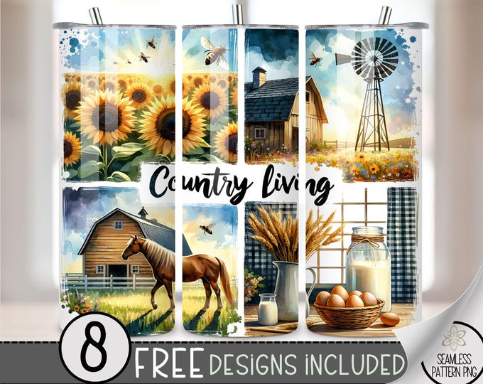 Country Western Tumbler Wrap, Boho Western 20oz Skinny Tumbler Sublimation Design, Floral Country Girl Tumbler Wrap File PNG,Sunflowers, A92