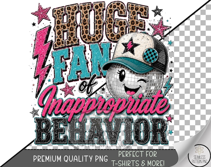 Disco Ball Sublimation Design, Winking Graphic Clip Art, Retro-Glam Digital Download, B10316