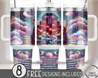 Spicy Book 40oz Tumbler Wrap, Romantasy Reader Tumbler Sublimation Design, Librarian 40oz Quencher Tumbler Wrap PNG, Bookish Book Lover A5
