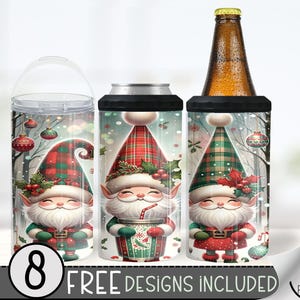 Christmas Elf 4in1 Can Cooler Wrap, Winter Sublimation Design, Xmas 16 Oz Slim, Cute Christmas 4 in 1 Tumbler PNG, Elf 16 Oz Can Cooler Wrap
